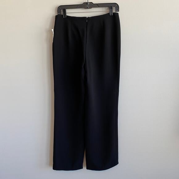 Zoey Black Dress Pants Wide Leg Back Zip No Pockets 4 NWT - Picture 4 of 6